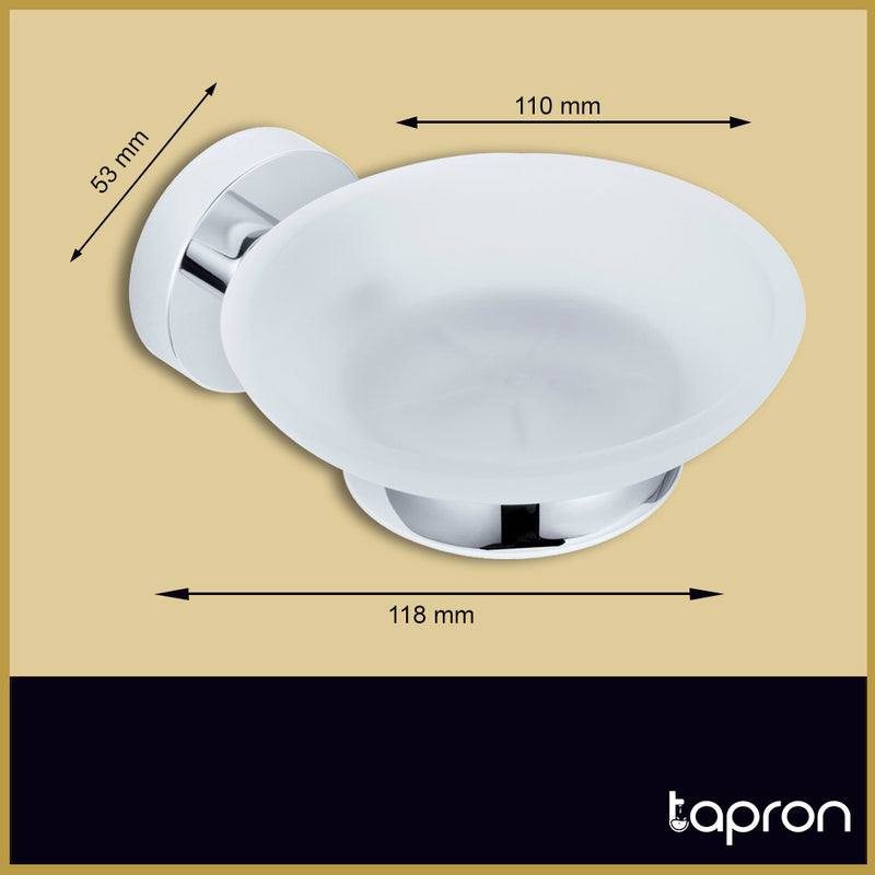 Round Wall-Mounted Glass Soap Dish-Tapron
