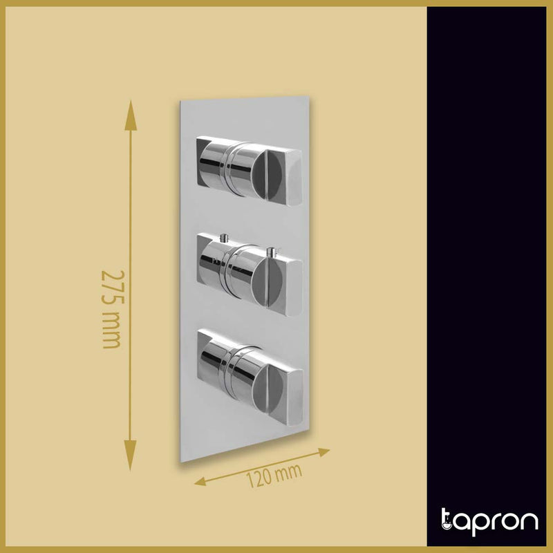 Vertical 3 Outlet Concealed Shower Mixer Valve-Tapron