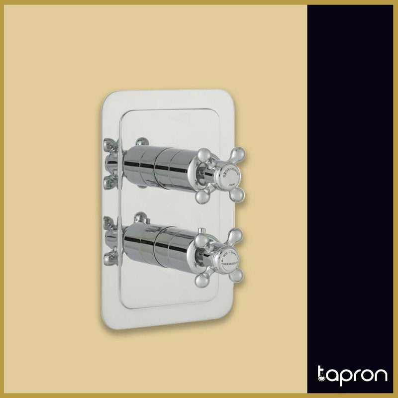 Traditional Wall Mounted Concealed Shower Valve with 2 Outlets-Tapron