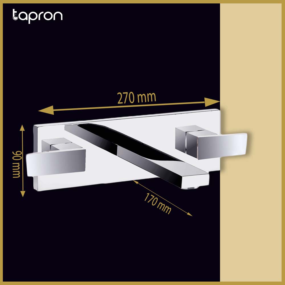 Wall Mounted 3 Hole Basin Mixer Tap-Tapron