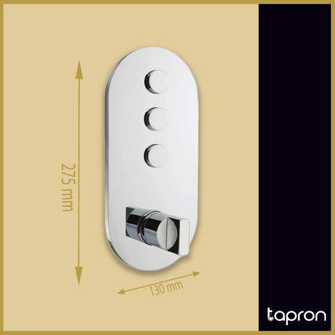 Concealed 3 Outlet Thermostatic Shower Valve -Tapron
