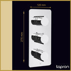 Chrome 3 Outlet Thermostatic Shower Valve-Tapron