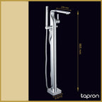 Chrome floor standing Bath shower Mixer-Tapron