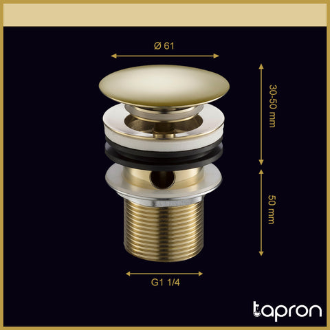 Gold Slotted Click Clack Waste-Tapron