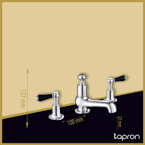 Deck Mounted Traditional Basin Mixer Tap with 3 Tap Holes –Tapron