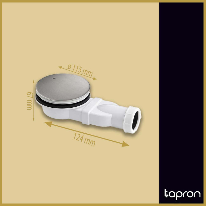 Slim Shower Waste with Stainless Steel Finish -Tapron