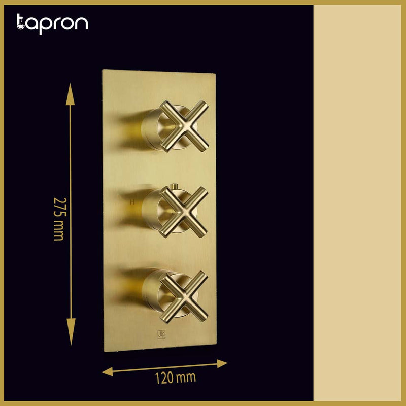 Brushed Brass Concealed Shower Mixer Valve - Tapron
