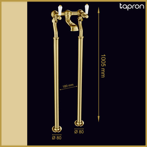 Antique Brass Traditional Freestanding Bath Tap -Tapron