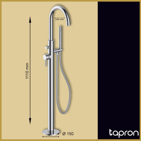 Floorstanding Single Lever Bath Shower Mixer-Tapron