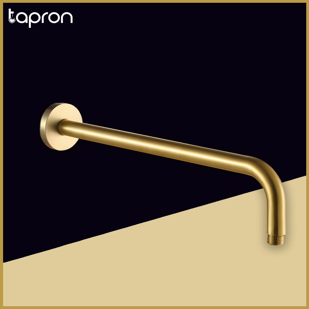 Gold Wall Mounted Shower Arm, 400mm - Brushed Brass Finish Secondary image