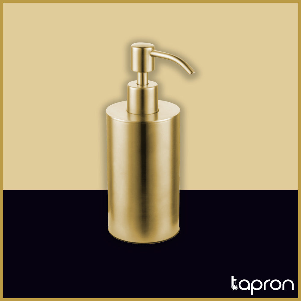 Gold Deck Mounted Soap Dispenser - Brushed Brass Secondary image