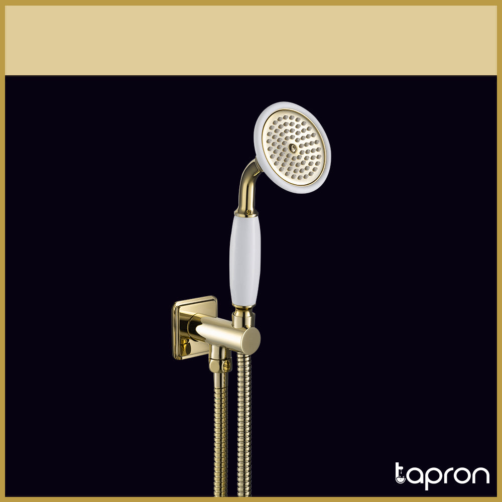 Brass Wall Outlet Shower Handset - Antique Brass Secondary image