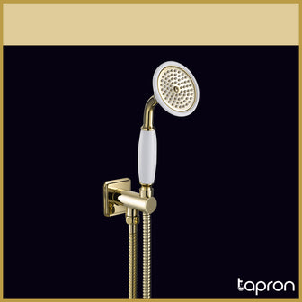 Brass Wall Outlet Shower Handset - Antique Brass Secondary image