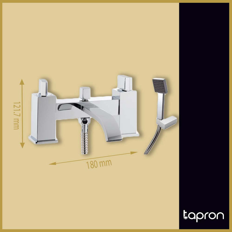 Deck Mounted Bath Shower Mixer Tap with Kit-Tapron