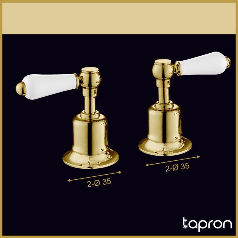 Gold Deck Mounted Brushed Brass Panel Valves-Tapron