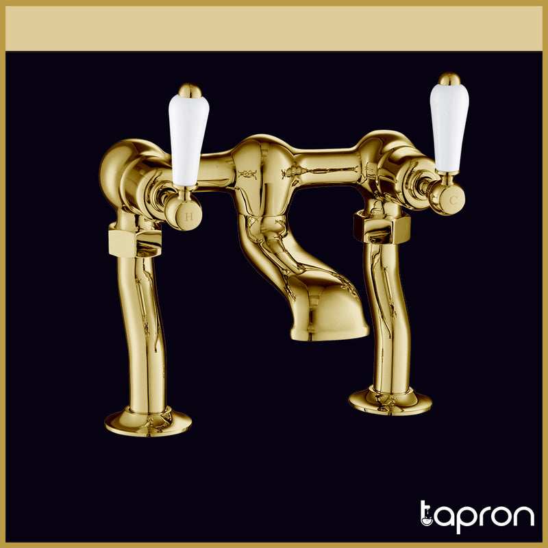 Gold Traditional Deck Mounted Bath Filler Tap –Tapron