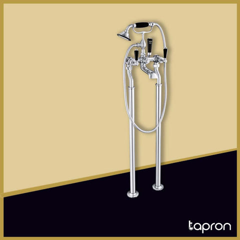 Traditional 2 Outlet Freestanding Bath Mixer Tap with Hand Shower-Tapron