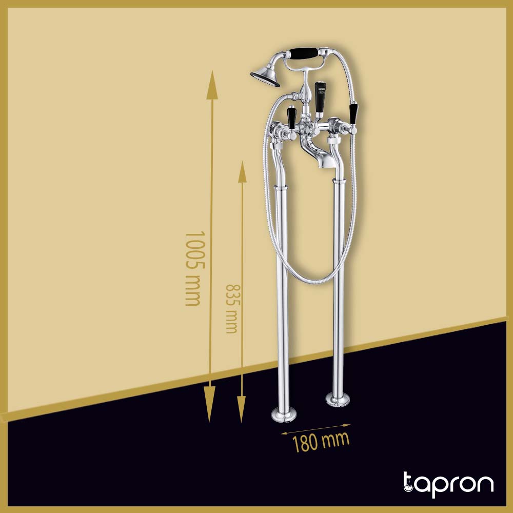 Chrome Bath Shower Mixer with Kit-Tapron
