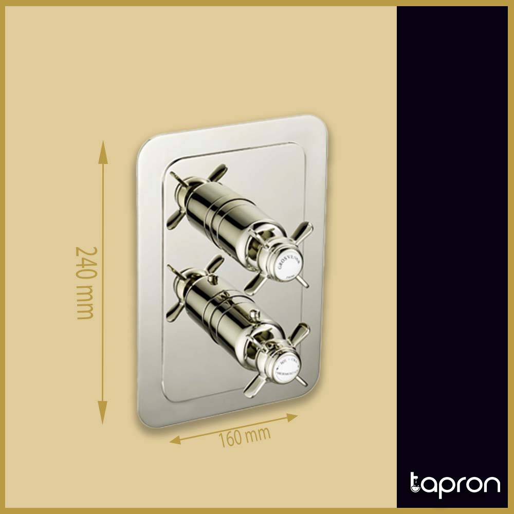 Nickel Finish Traditional Single Outlet Thermostatic Shower Valve -Tapron