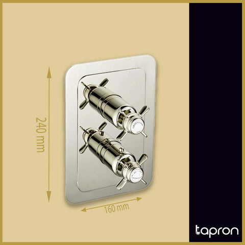 Nickel Finish Traditional Single Outlet Thermostatic Shower Valve -Tapron