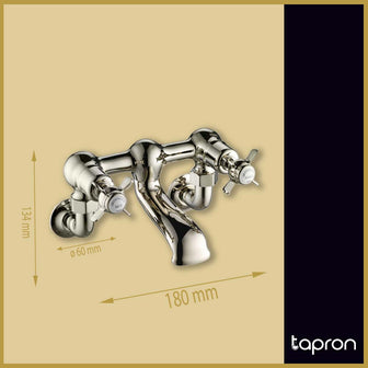 Traditional Wall Mounted Bath Filler Tap - Nickel Finish Secondary image