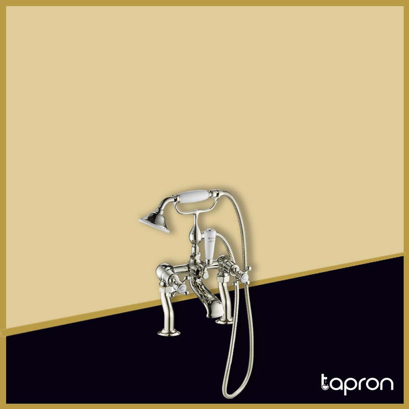 Traditional Deck Mounted Bath Shower Mixer Tap with Handset –Tapron