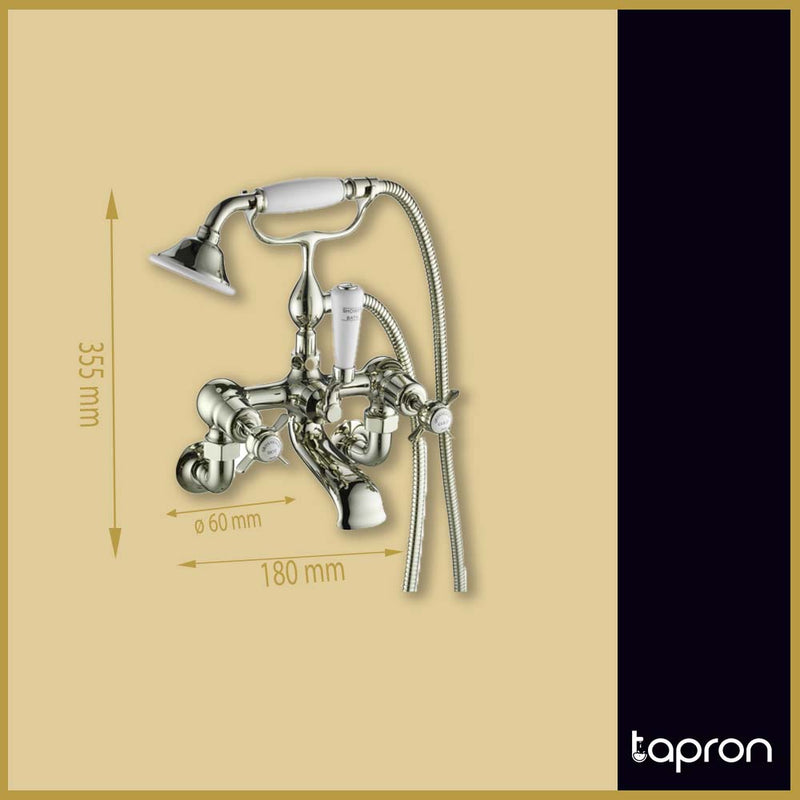 Nickel bath shower mixer with kit-Tapron