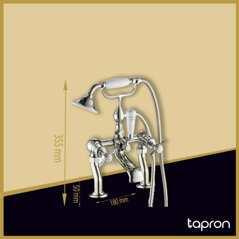 Nickel Freestanding Thermostatic Bath Shower Mixers-Tapron
