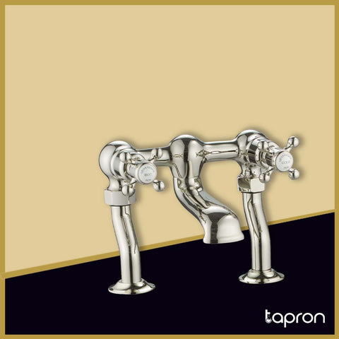 Nickel Traditional Deck Mounted Bath Filler Tap with Single Outlet –Tapron