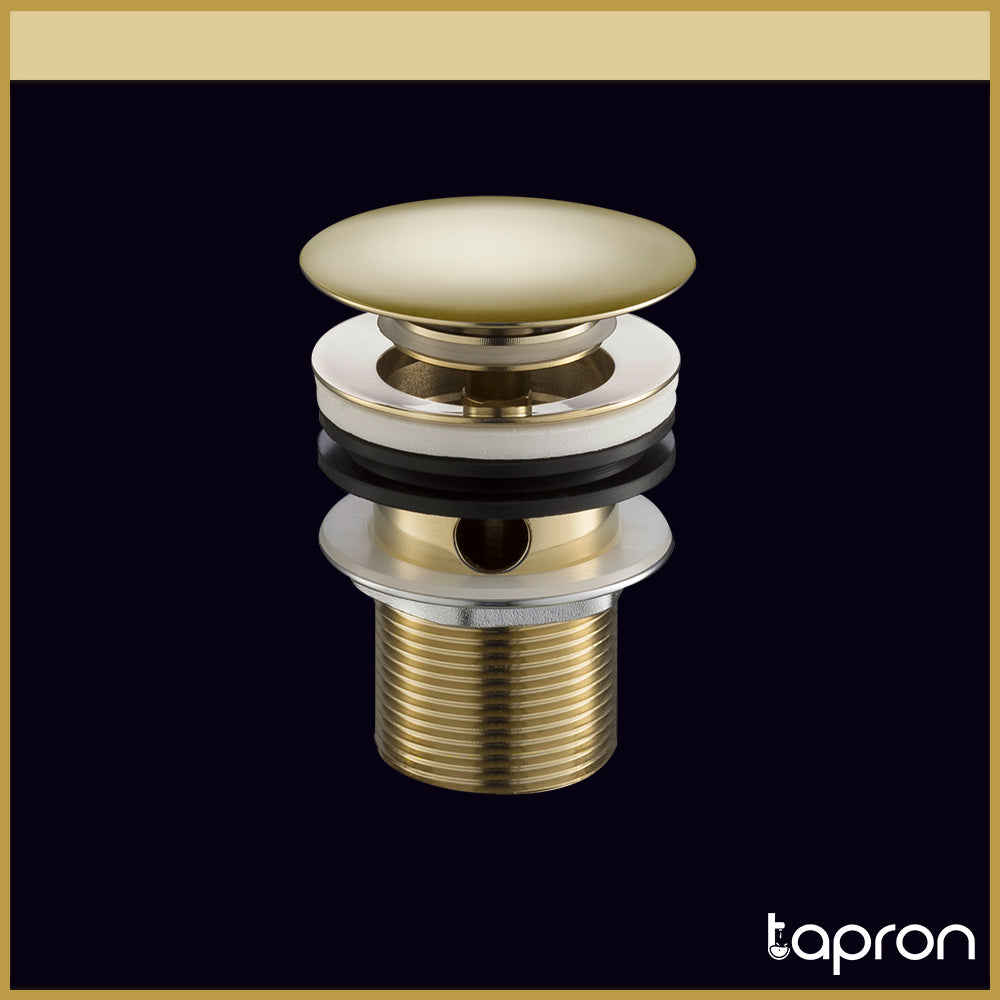 Gold Click Clack Basin Waste, Slotted - Brushed Brass Secondary image