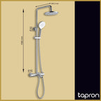 Chrome Shower Rigid Riser Kit with shower head 