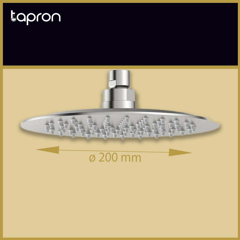 Inox Glide Extra Slim Fixed Shower Head -Tapron