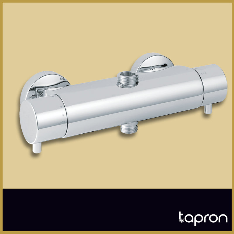 Wall Mounted Thermostatic Shower with Adjustable Riser and Shower Kit-Tapron