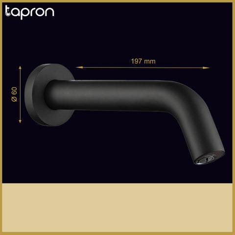 Wall-Mounted Black Sensor Tap -Tapron