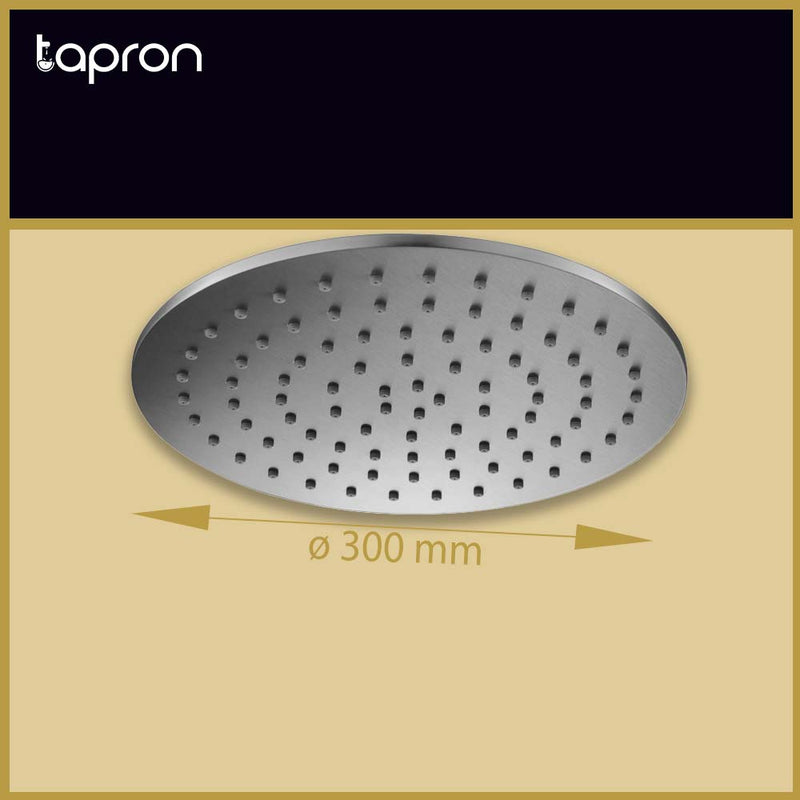 Inox Brushed Stainless Steel Ceiling Shower Head -Tapron