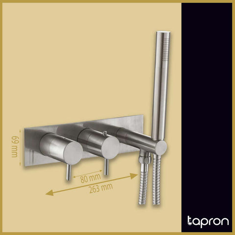 Dual Outlet Concealed Thermostatic Shower Valve with Handset-Tapron