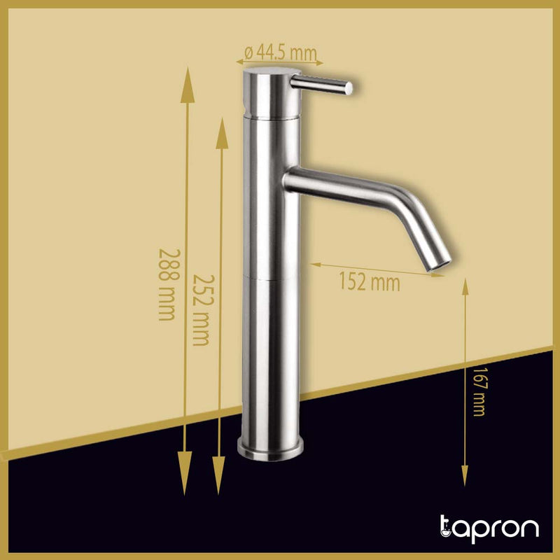 Monobloc Single Lever Tall Basin Mixer Tap-Tapron