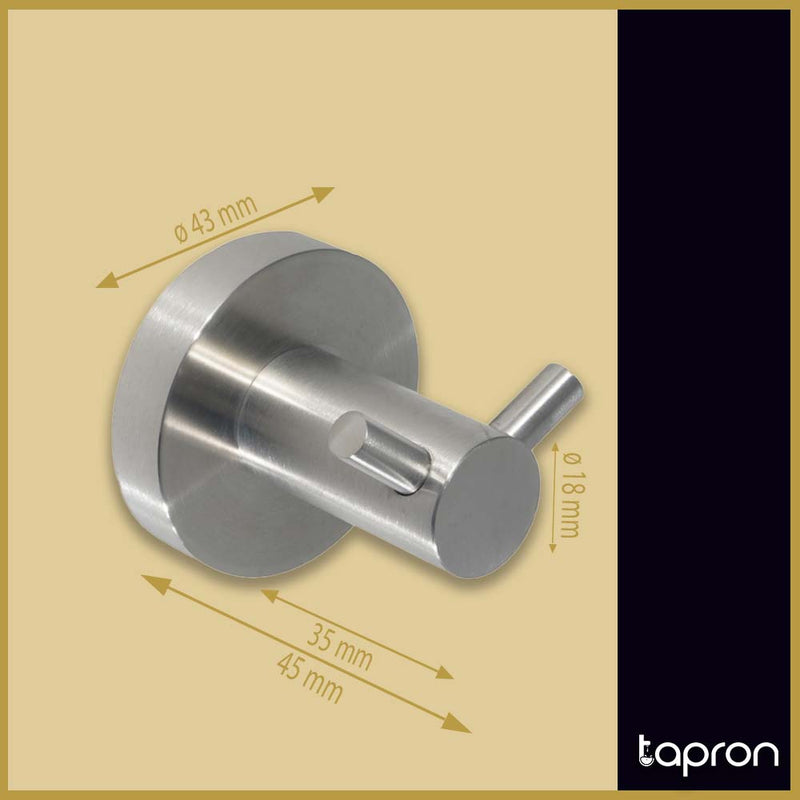 Wall-Mounted Round Double Robe Hook- Tapron