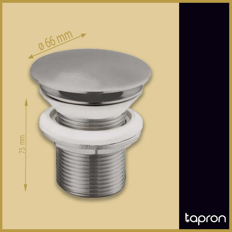 Slotted Basin Clicker Waste with Brushed Stainless Steel Finish-Tapron