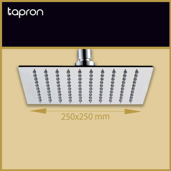 Inox Stainless Steel Square Fixed Shower Head - 250mm Secondary image