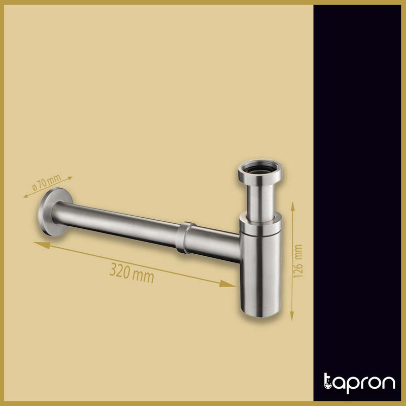 Brushed Stainless Steel Bottle Trap -Tapron
