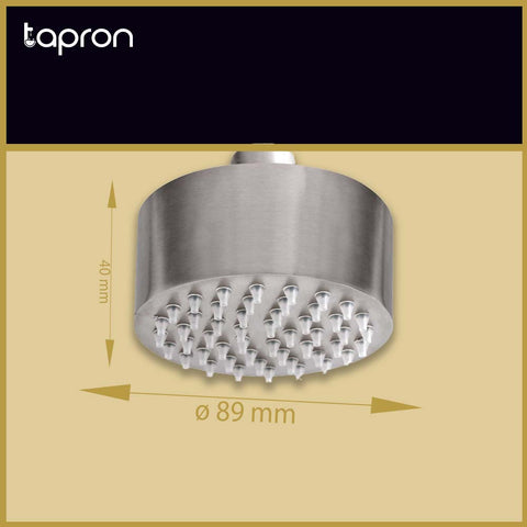 Inox Mini Brushed Stainless Steel Shower Head with Water Saving -Tapron