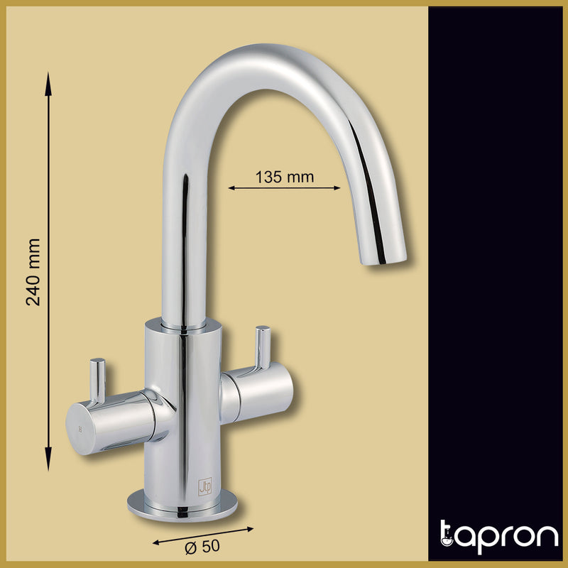 Mono Basin Mixer Tap with Dual Lever-Tapron
