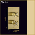 Brushed Brass Single Outlet Concealed Gold Shower Mixer Valve - Tapron