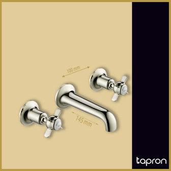Pinch Wall Mounted 3 Hole Basin Mixer Tap Secondary image