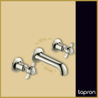 Pinch Wall Mounted 3 Hole Basin Mixer Tap-Tapron