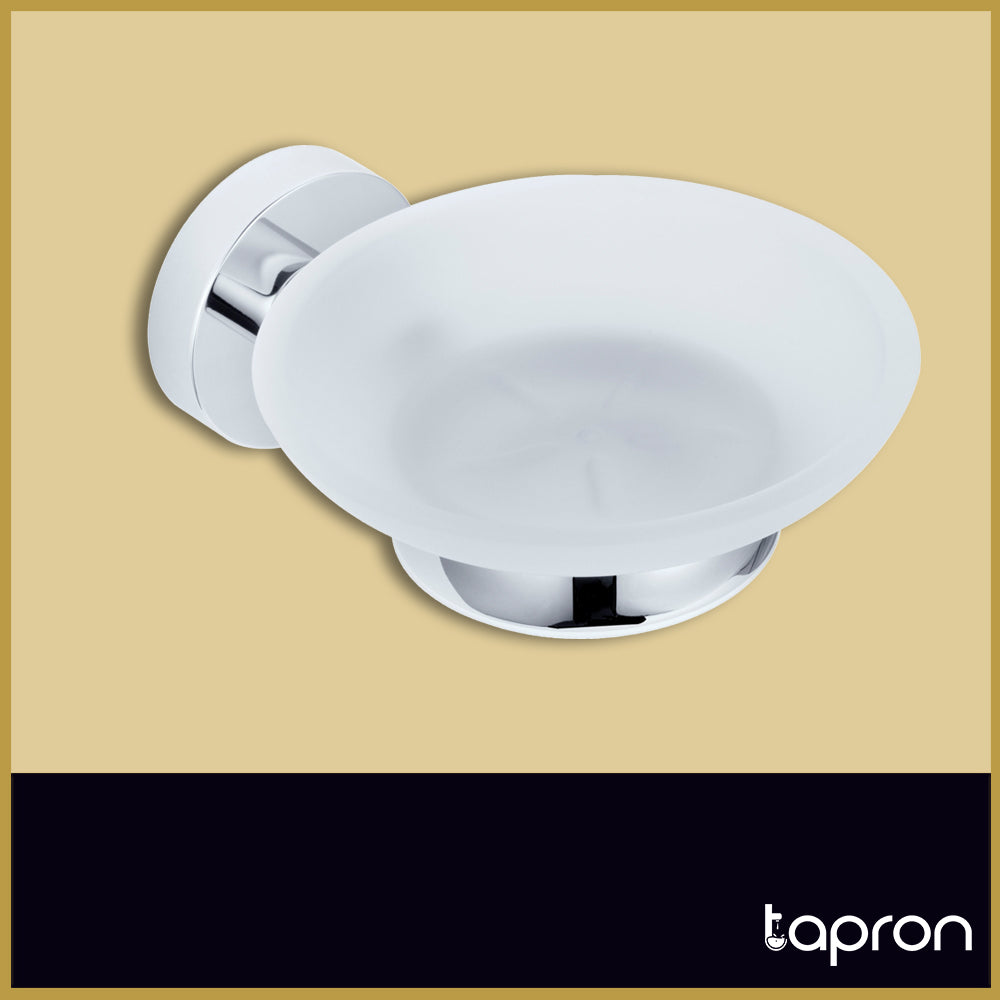 Round Wall-Mounted Glass Soap Dish-Tapron