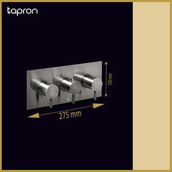 Two Outlet Thermostatic Concealed Shower Valve Horizontal Brushed Black Secondary image
