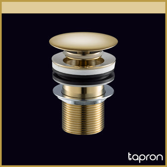 Cross Click Clack Unslotted Basin Waste - Antique Brass Secondary image