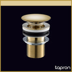  Antique Brass Cross Click Clack Unslotted Basin Waste -Tapron